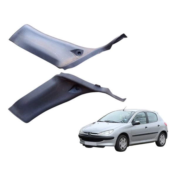 Par Moldura Acabamentos Coluna Traseira Peugeot 206 2005