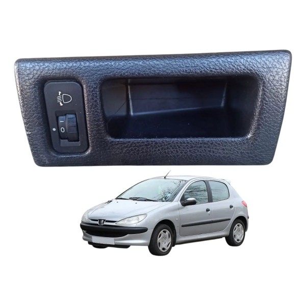Moldura Botão Porta Objetos Farol Peugeot 206 2001 A 2010