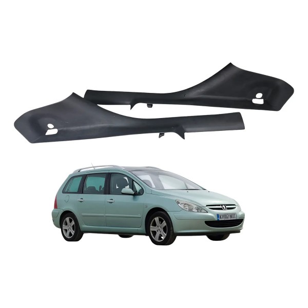 Par Soleira Acabamento Interno Peugeot 307 Sw 2003 2004 Preto