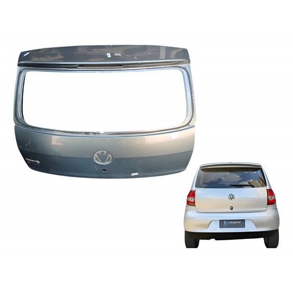 Tampa Traseira Fox Vw 2010 À 2014 Com Furo Prateado