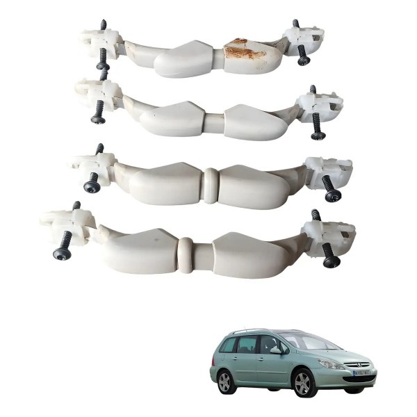Kit Alças Teto Peugeot 307 Sw Pqp 2003 2004 Cinza